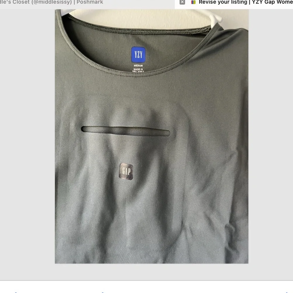 YZY Yeezy Gap Women’s Second Skin Long Sleeve Grey Size Medium New - Picture 5 of 6